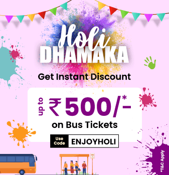 Holi Offer on Bus Booking - Get Instant Discount of up to Rs.500