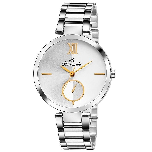 Buccachi Analogue White Round Dial Watch