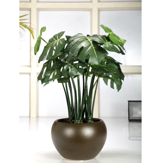 Fourwalls Green & Brown Artificial Philodendron Plant With Pot