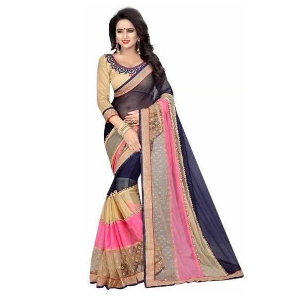 SNH Export Self Design Fashion Lycra Saree