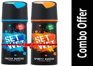 Set Wet Sporty and Fresh Avatar No Gas Perfume Spray, 120 ml (Pack of 2) Rs.219