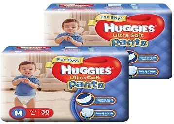 Huggies Pants M Diapers for Boys ( 2 x 30 Counts) Rs. 599