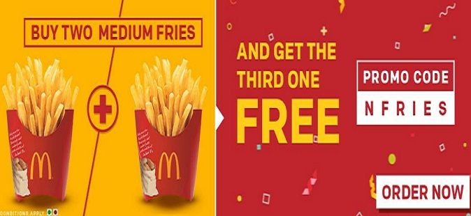 Buy Two Medium Fries And Get The Third One Free