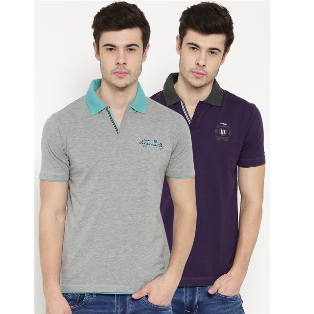 Duke Stardust Men Solid Pack of 2 Polo T-Shirts