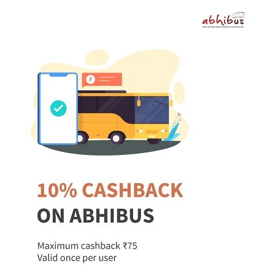 Get 10% cashback, Upto Rs.75 on Abhibus Via Freecharge