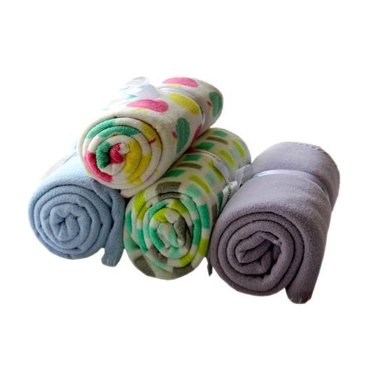 Azaani Green Polyester Baby Blanket, Set of 4