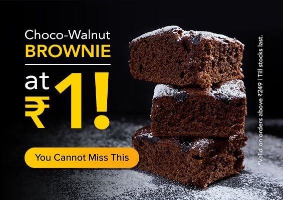 Loot: Choco Walnut Brownie At Rs.1