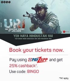 Book URI Movie Tickets & Get 25% Cashback Pay Using PayZapp