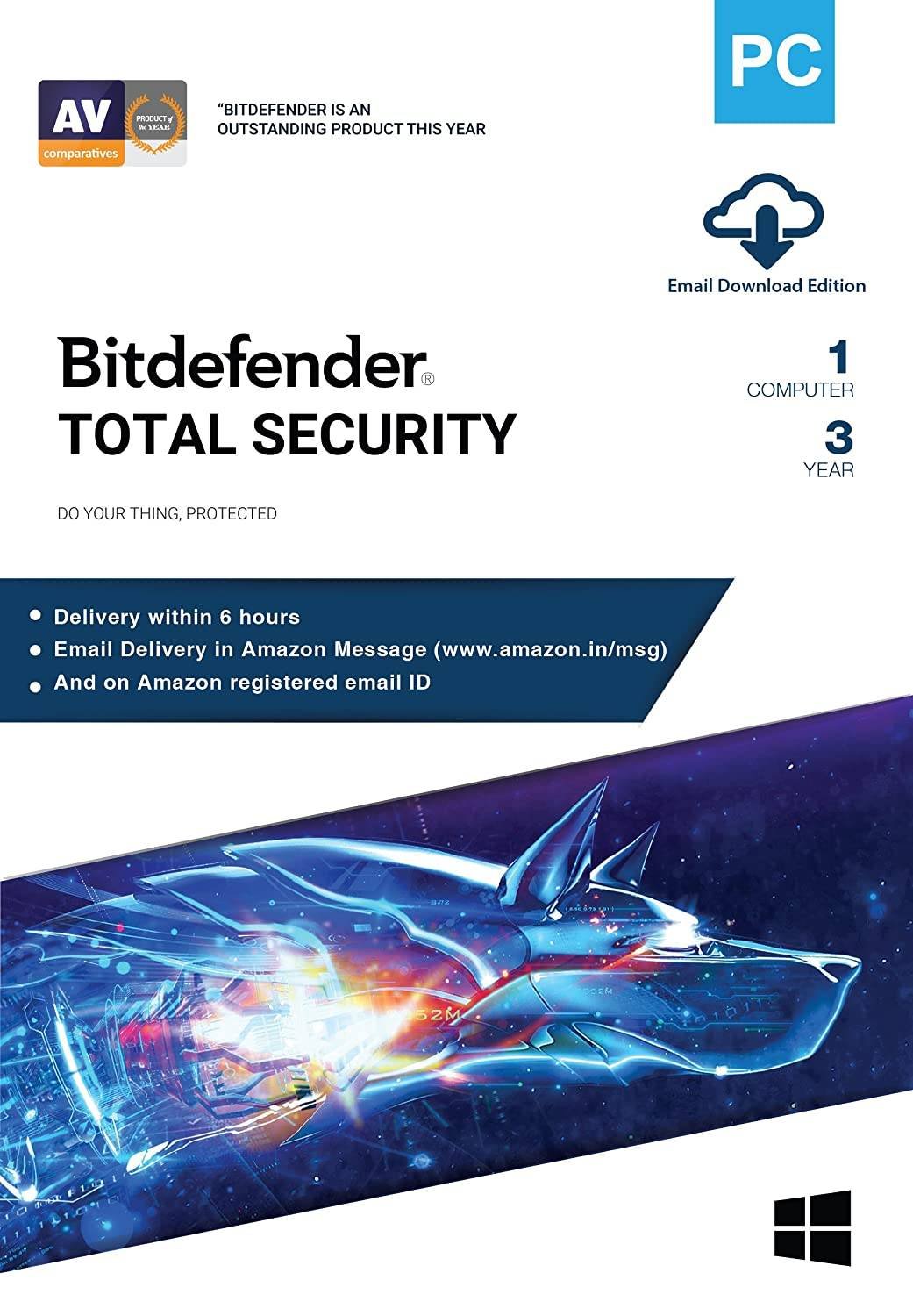 BitDefender Total Security Latest Version - 1 User, 3 Years