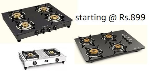 Last Day: Gas stoves starting @ Rs.899 + Extra 10% Off