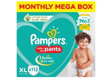 Pampers Diapers Pants Monthly Box Packs, X-Large (112 Count)