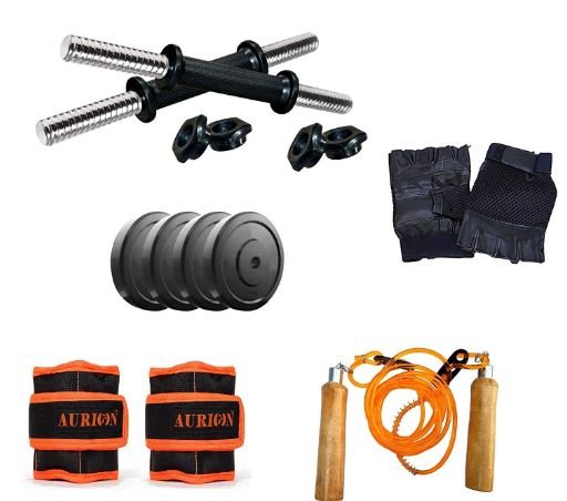 Aurion Dumble set 12kg + Ankel Weight (1Kg X 2) Gym Set