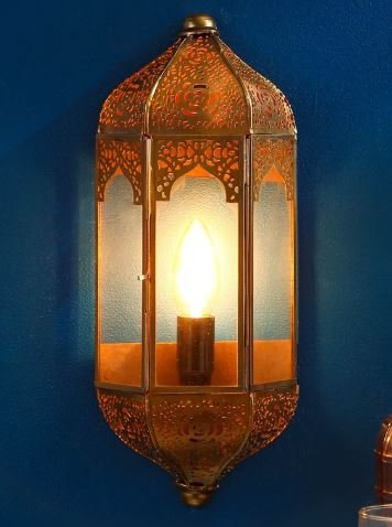 Homesake Gold Metal Vintage Moroccan Wall Sconce Light