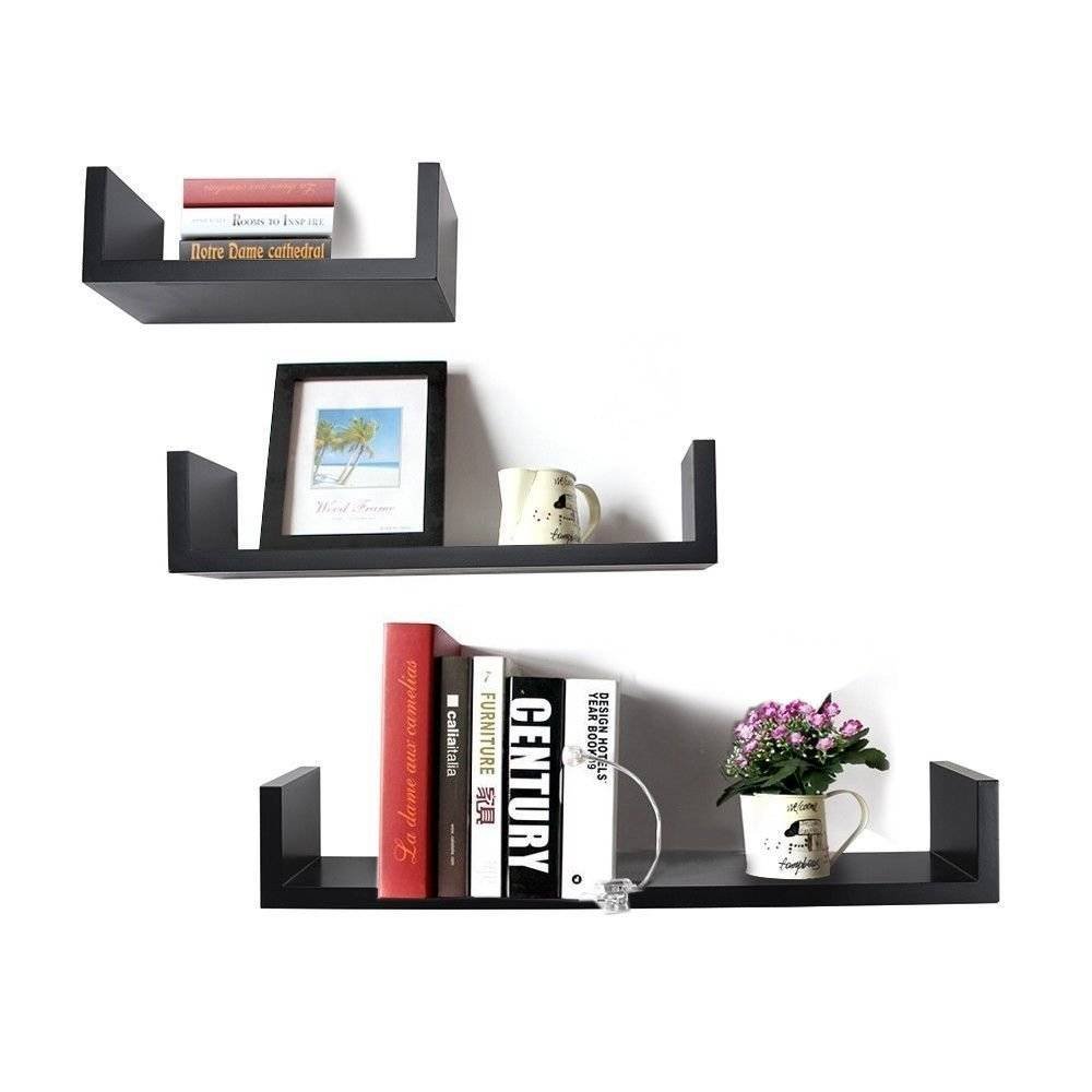 DecorNation U-Shaped Floating Wall Shelf, Set of 3